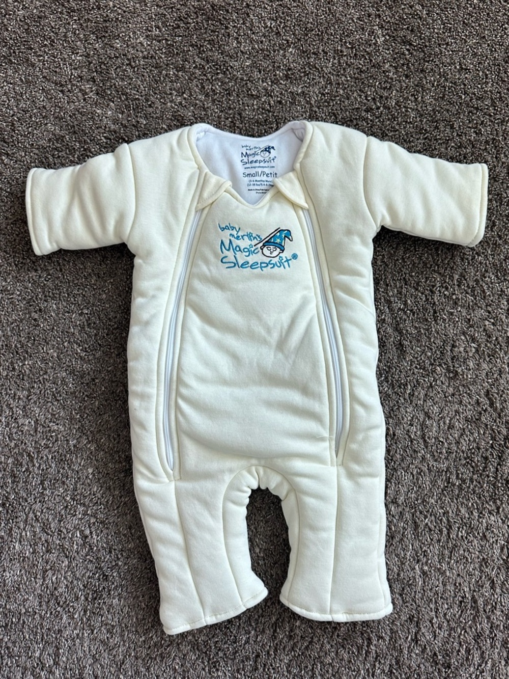 Baby Merlin’s Magic Sleepsuit Cotton Cream Off White Size Small 3-6 Months